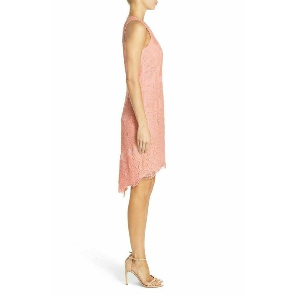 Adelyn Rae Womens Light Pink Lace High/Low Sheath - Picture 4 of 6